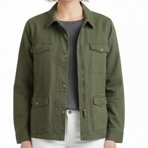 Lucky Brand Military Style Green Zip/Button Down Jacket (NWT) (Size: Medium)